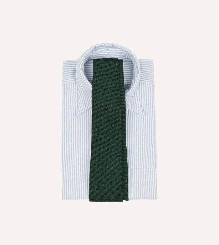 Drake039s Green Fine Woven Grenadine Silk Hand Rolled Tie 8211 Ties