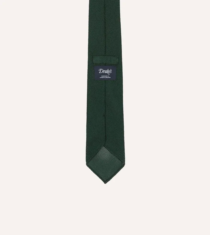 Drake039s Green Fine Woven Grenadine Silk Hand Rolled Tie 8211 Ties