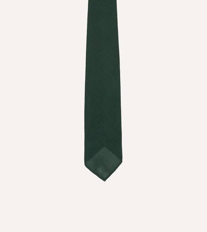 Drake039s Green Fine Woven Grenadine Silk Hand Rolled Tie 8211 Ties
