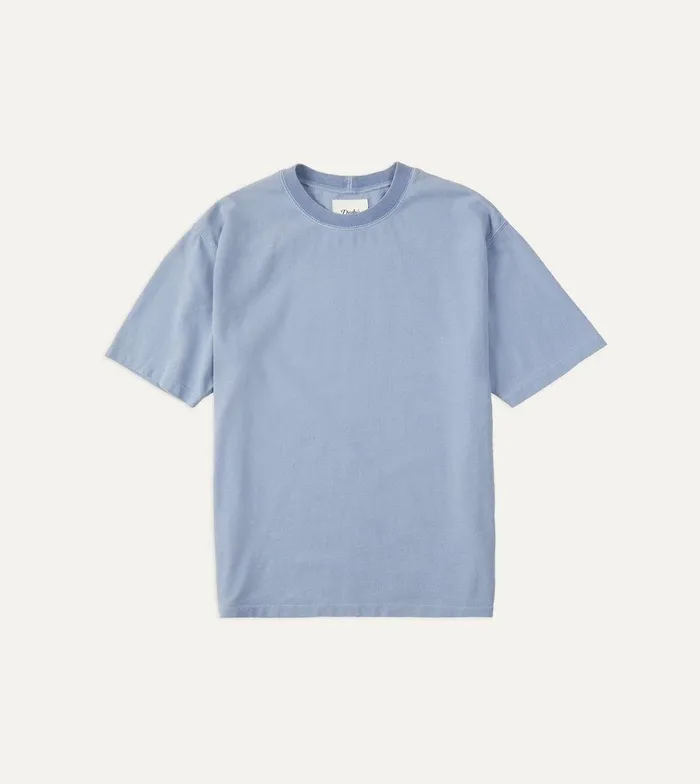 Drake039s Light Indigo Cotton Crew Neck Hiking TShirt 8211 Clothing