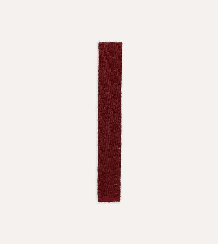 Drake039s Light Wine Knitted Silk Solid Colour Tie 8211 Ties