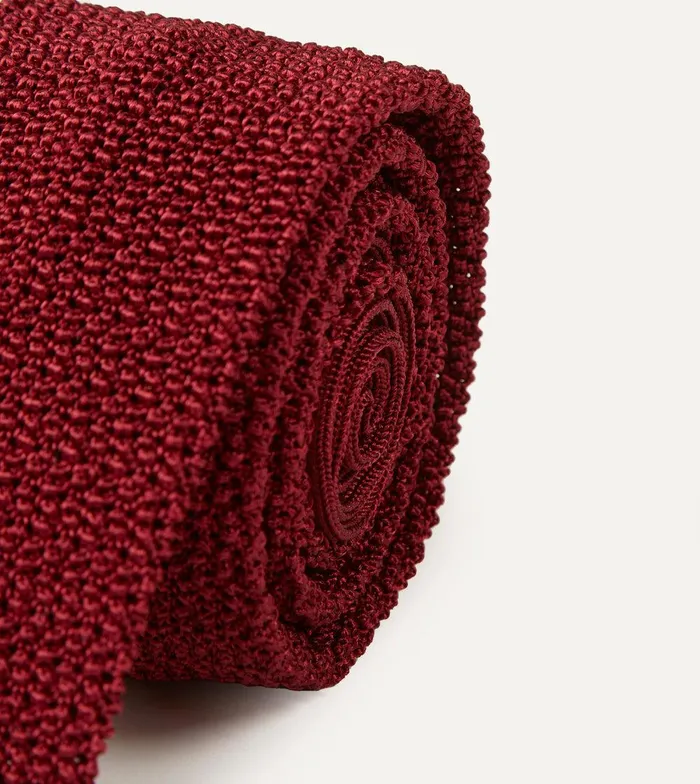 Drake039s Light Wine Knitted Silk Solid Colour Tie 8211 Ties