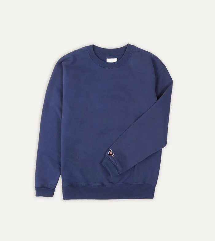 Drake039s Navy Crew Neck Cotton Sweatshirt 8211 Clothing