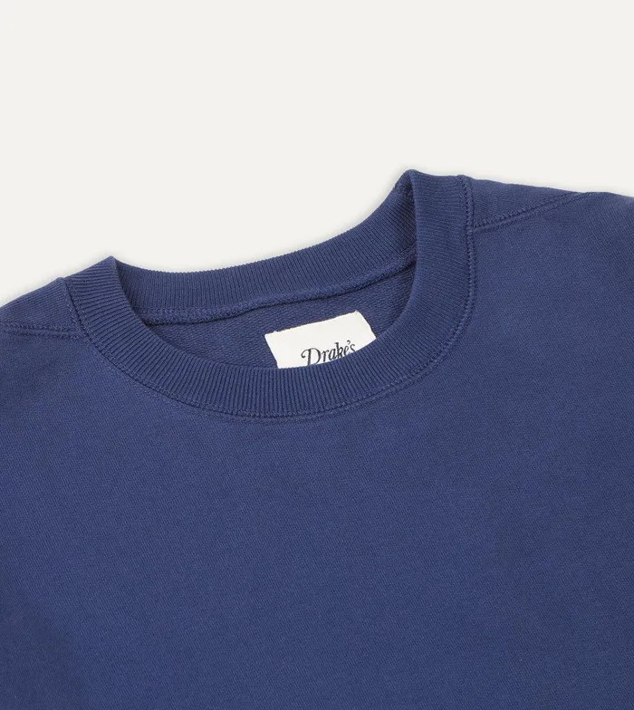 Drake039s Navy Crew Neck Cotton Sweatshirt 8211 Clothing