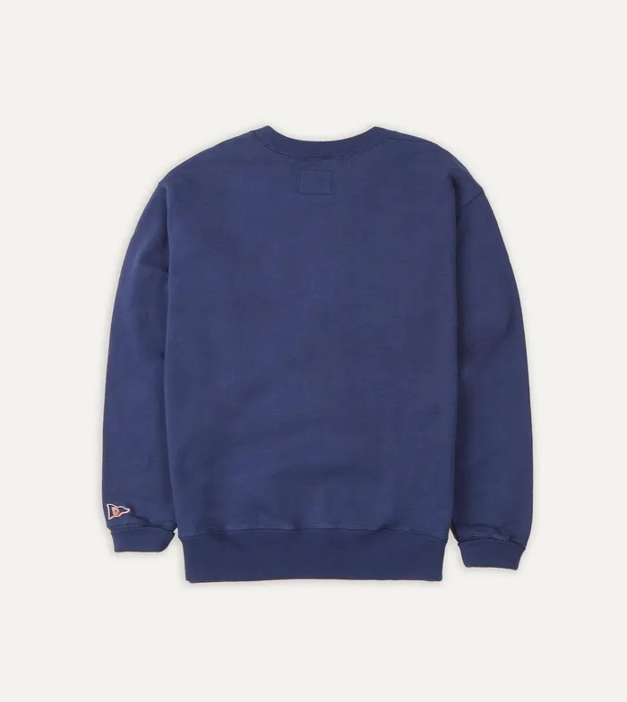 Drake039s Navy Crew Neck Cotton Sweatshirt 8211 Clothing