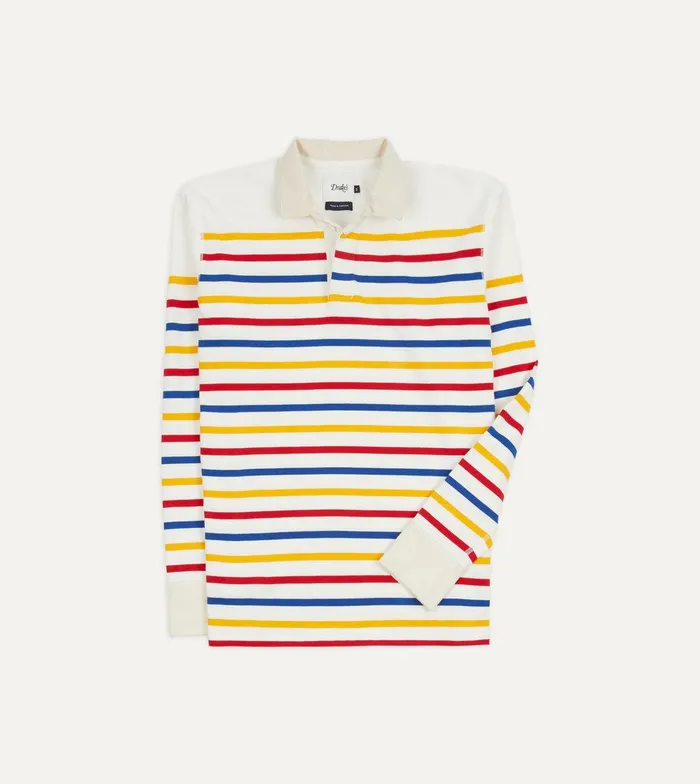 Drake039s Primary Stripe Cotton Rugby Shirt 8211 ClothingShirts