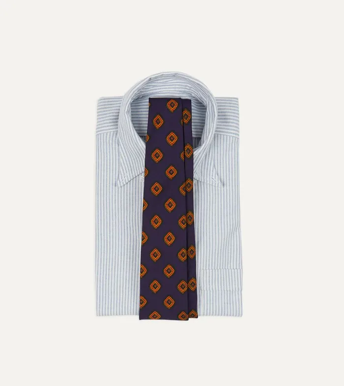 Drake039s Purple Tile Print 36oz Madder Silk Self Tipped Tie 8211 Ties