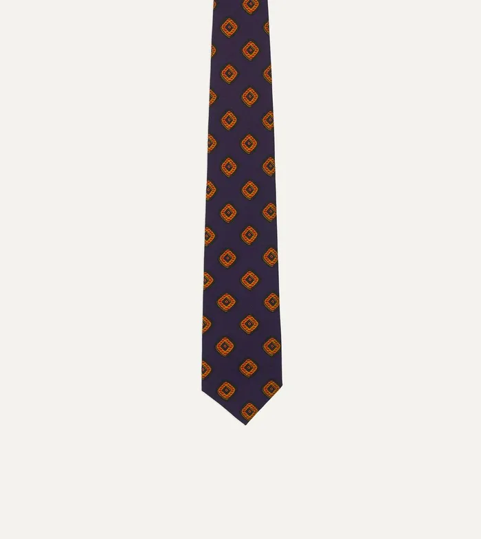 Drake039s Purple Tile Print 36oz Madder Silk Self Tipped Tie 8211 Ties