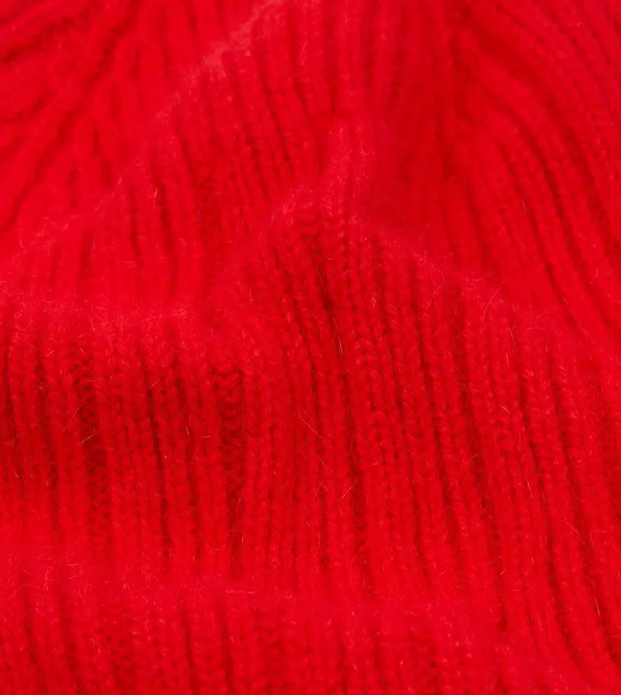 Drake039s Red Angora Lambswool Ribbed Knit Cap 8211 Accessories
