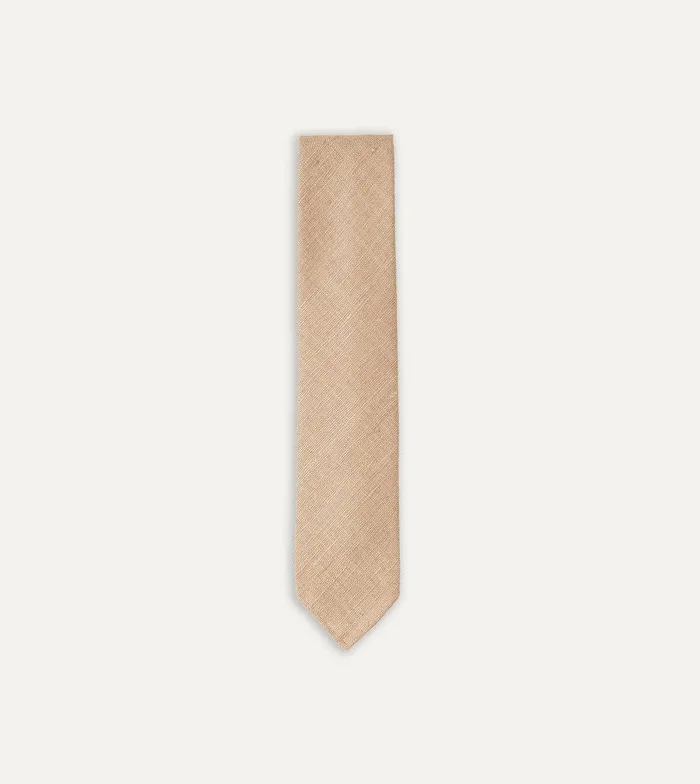 Drake039s Sand Tussah Hand Rolled Silk Tie 8211 Ties
