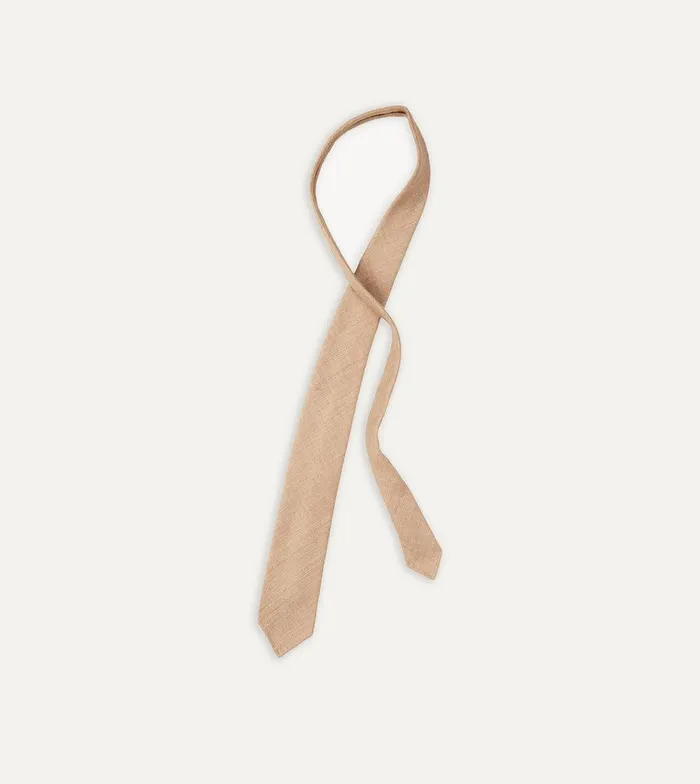 Drake039s Sand Tussah Hand Rolled Silk Tie 8211 Ties