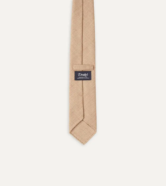 Drake039s Sand Tussah Hand Rolled Silk Tie 8211 Ties