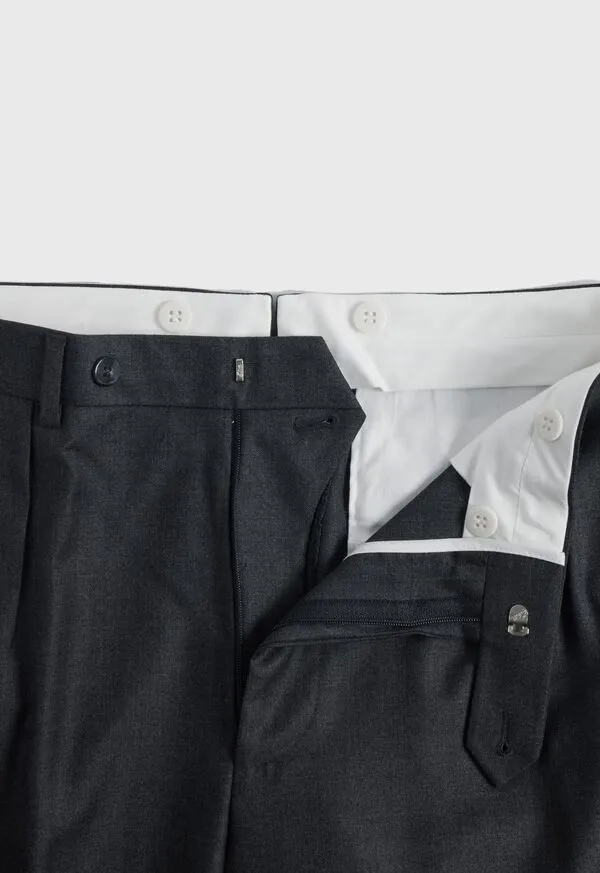 Dress Pants Paulstuart Mens Dark Grey Super 110s Wool Pleated Trouser DK GREY Dress Pants Paulstuart Mens Dark Grey Super 110s Wool Pleated Trouser DK GREY