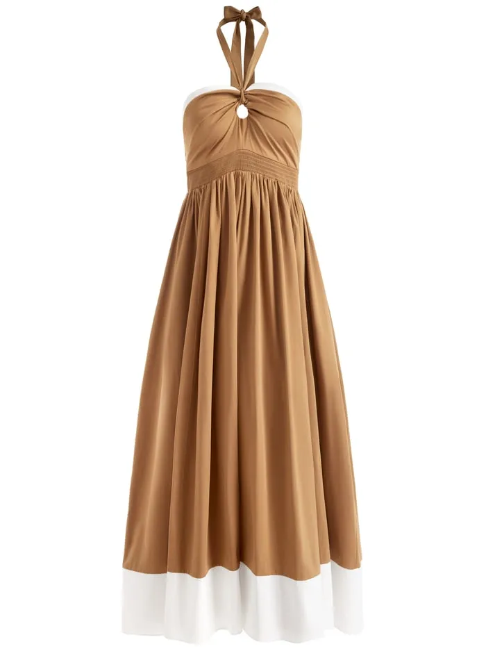 Dresses Women Alice Olivia Beatrix Sweetheart Tie Neck Dress Tanvanilla