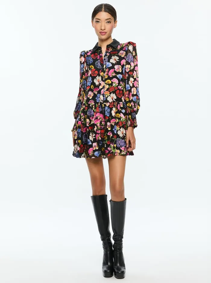 Dresses Women Alice Olivia Bertha Mini Shirt Dress Timeless Blossom