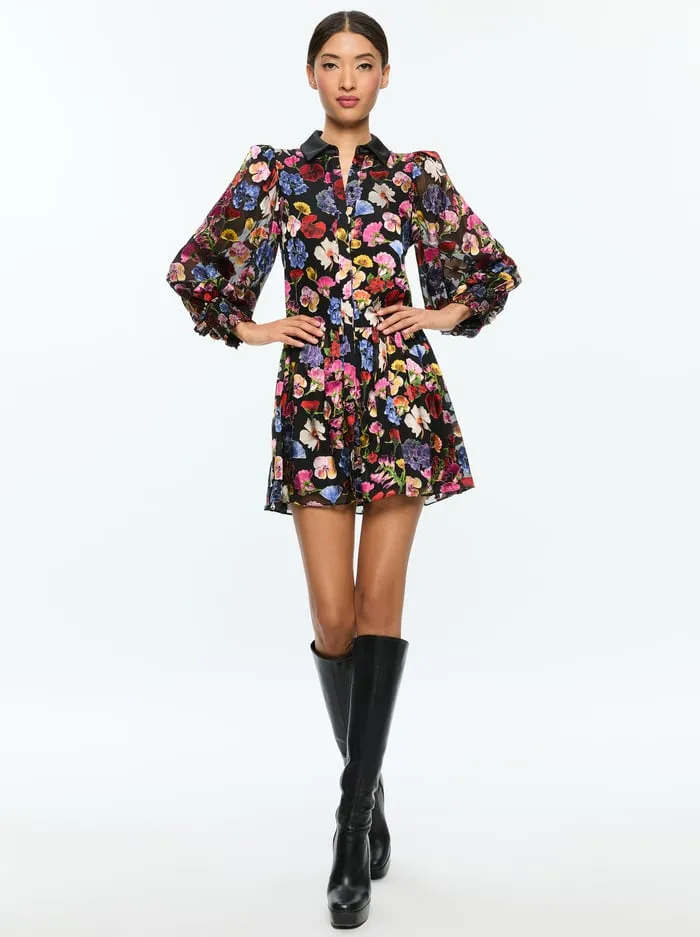 Dresses Women Alice Olivia Bertha Mini Shirt Dress Timeless Blossom
