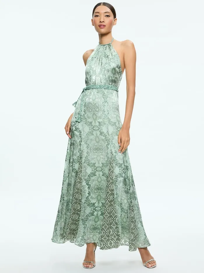 Dresses Women Alice Olivia Danika Halter Maxi Dress With Belt Vanity Pistachio Dresses Women Alice Olivia Danika Halter Maxi Dress With Belt Vanity Pistachio