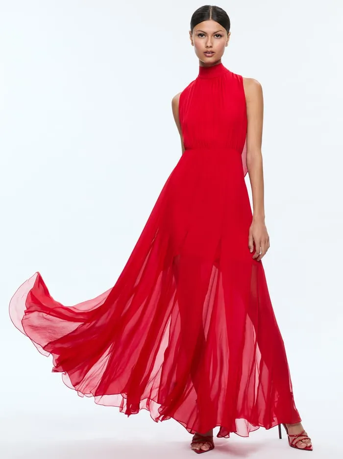 Dresses Women Alice Olivia Dita Maxi Dress Bright Ruby