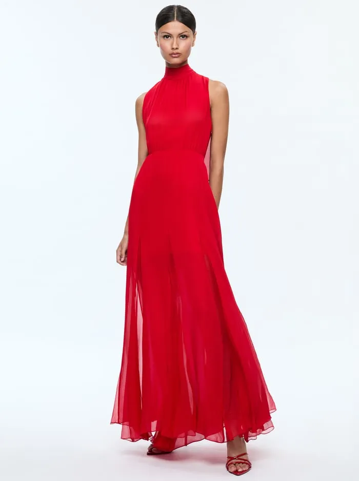Dresses Women Alice Olivia Dita Maxi Dress Bright Ruby