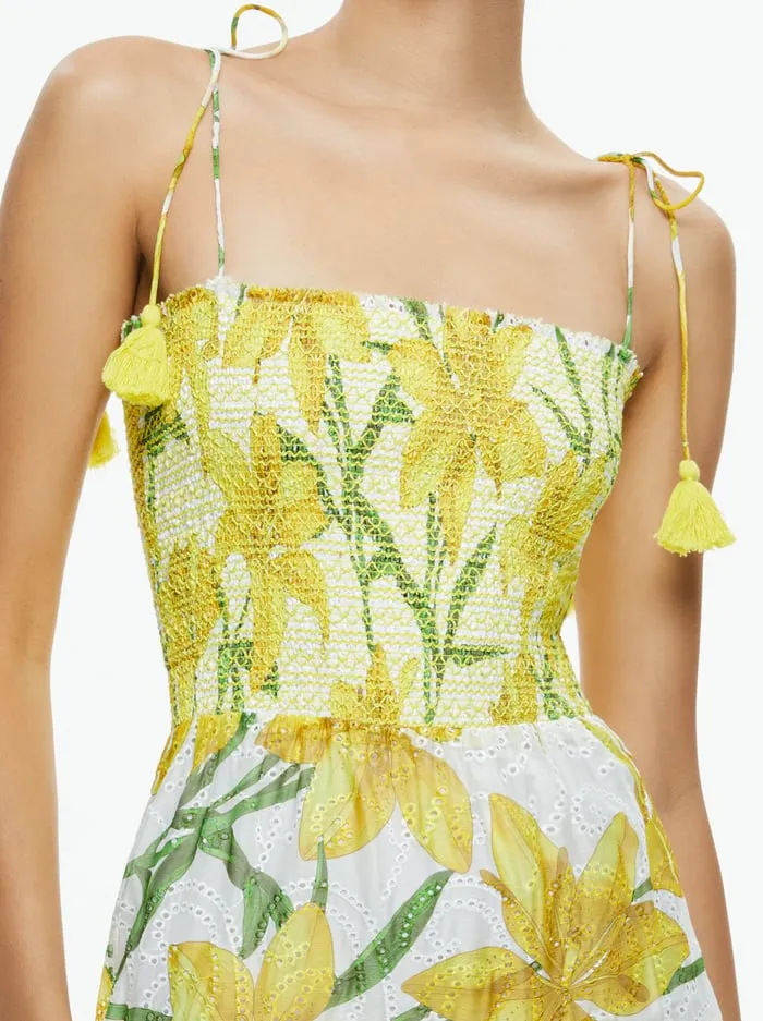 Dresses Women Alice Olivia Marna Tiered Midi Tie Strap Dress Stargazer Multi Lg