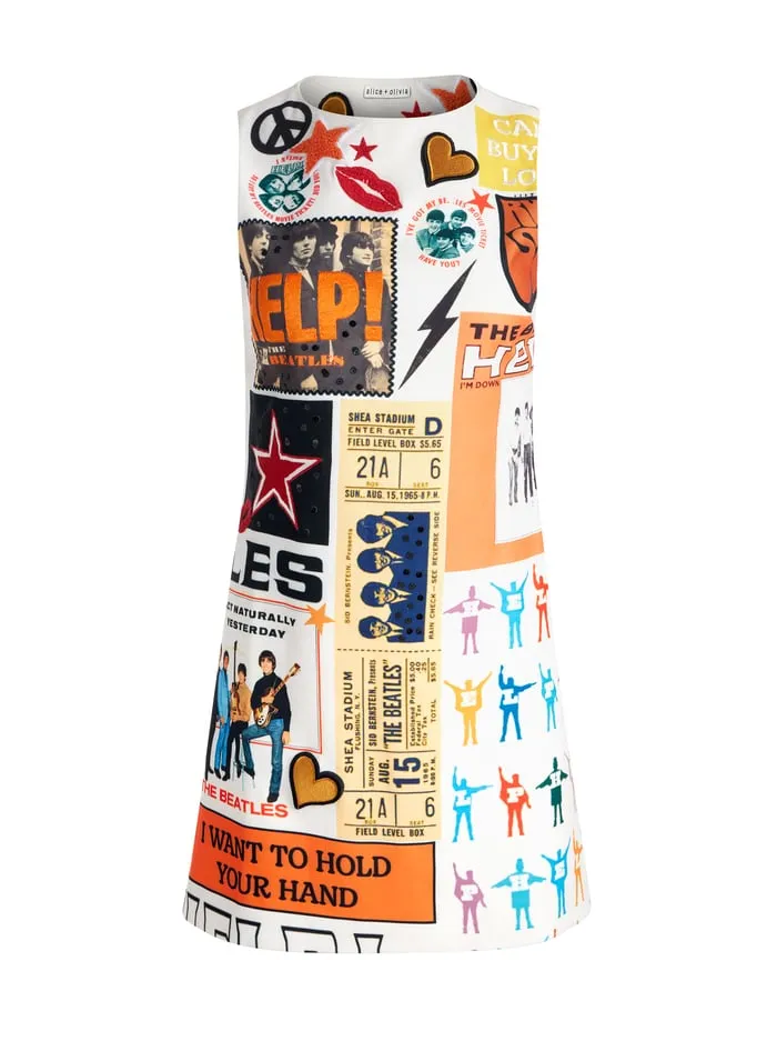 Dresses Women Alice Olivia The Beatles Clyde Shift Dress Can039t Buy Me Love