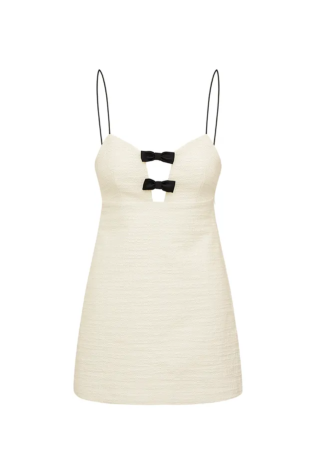 Dresses Women LoveShackFancy Adelaide Tweed Mini Dress Cream Dresses Women LoveShackFancy Adelaide Tweed Mini Dress Cream