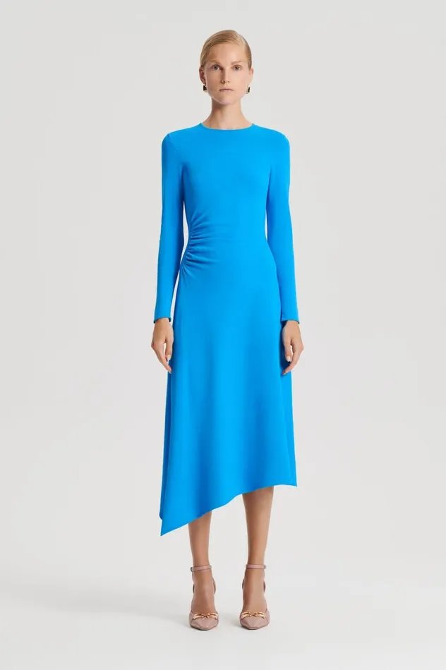 Dresses Women Scanlan Theodore CREPE KNIT DRAPE GATHER DRESS Sapphire Dresses Women Scanlan Theodore CREPE KNIT DRAPE GATHER DRESS Sapphire