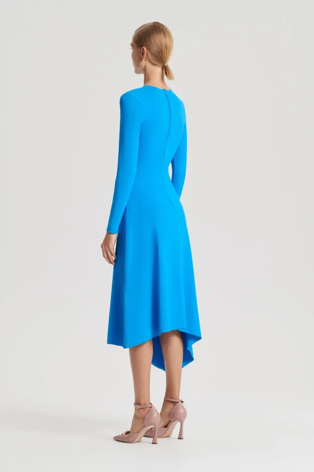 Dresses Women Scanlan Theodore CREPE KNIT DRAPE GATHER DRESS Sapphire Dresses Women Scanlan Theodore CREPE KNIT DRAPE GATHER DRESS Sapphire
