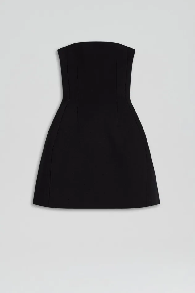 Dresses Women Scanlan Theodore CREPE KNIT PEPLUM STRAPLESS DRESS Black Dresses Women Scanlan Theodore CREPE KNIT PEPLUM STRAPLESS DRESS Black