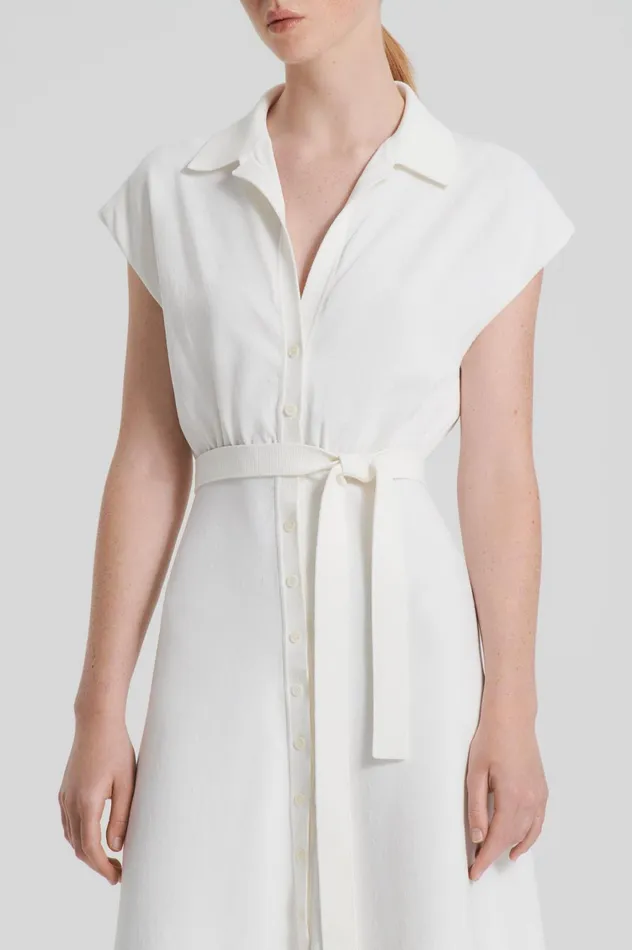 Dresses Women Scanlan Theodore CREPE KNIT SHIRT DRESS Cream