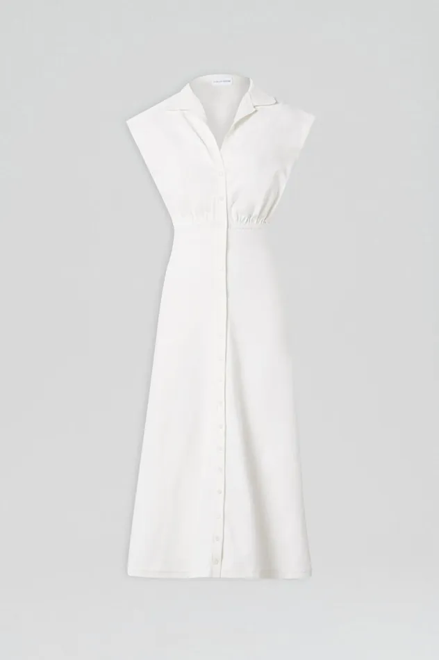 Dresses Women Scanlan Theodore CREPE KNIT SHIRT DRESS Cream