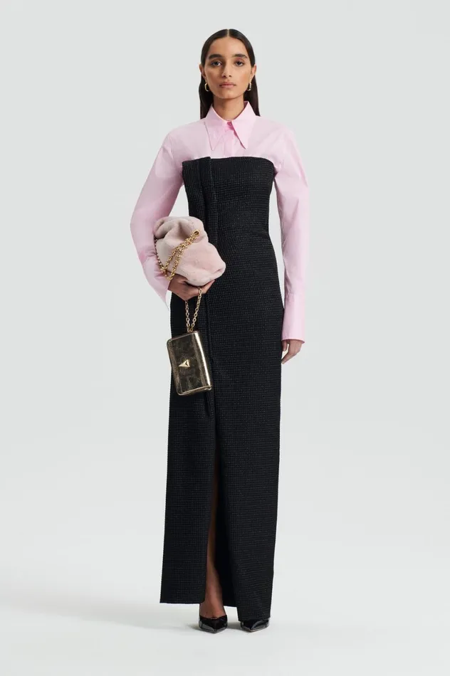 Dresses Women Scanlan Theodore TINSEL GINGHAM GOWN Black