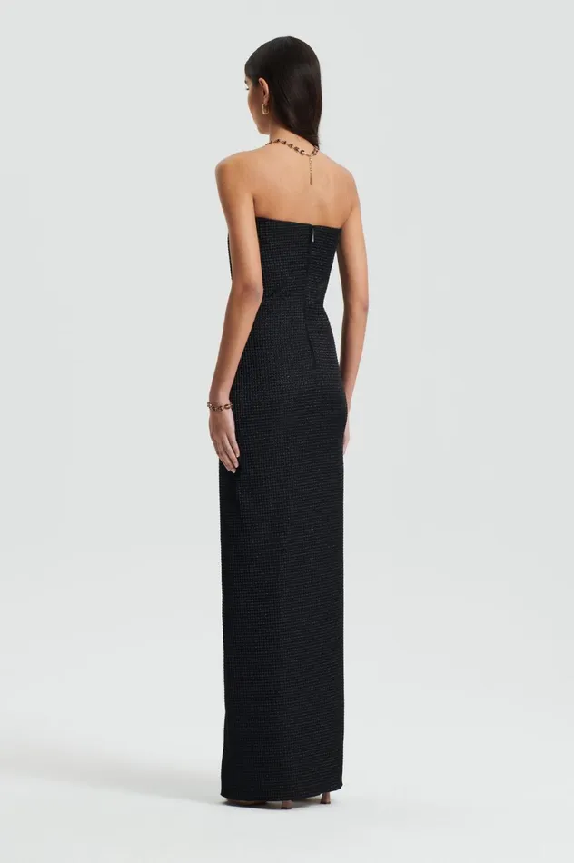 Dresses Women Scanlan Theodore TINSEL GINGHAM GOWN Black Dresses Women Scanlan Theodore TINSEL GINGHAM GOWN Black