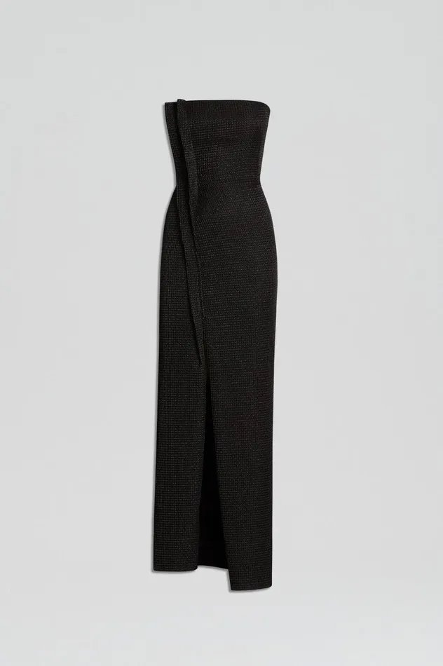 Dresses Women Scanlan Theodore TINSEL GINGHAM GOWN Black Dresses Women Scanlan Theodore TINSEL GINGHAM GOWN Black