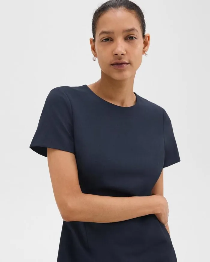 Dresses Women Theory Sheath Dress In Good Wool Nocturne Navy