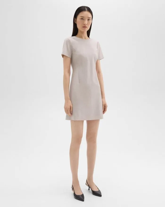 Dresses Women Theory Sheath Dress In Good Wool Sand Melange