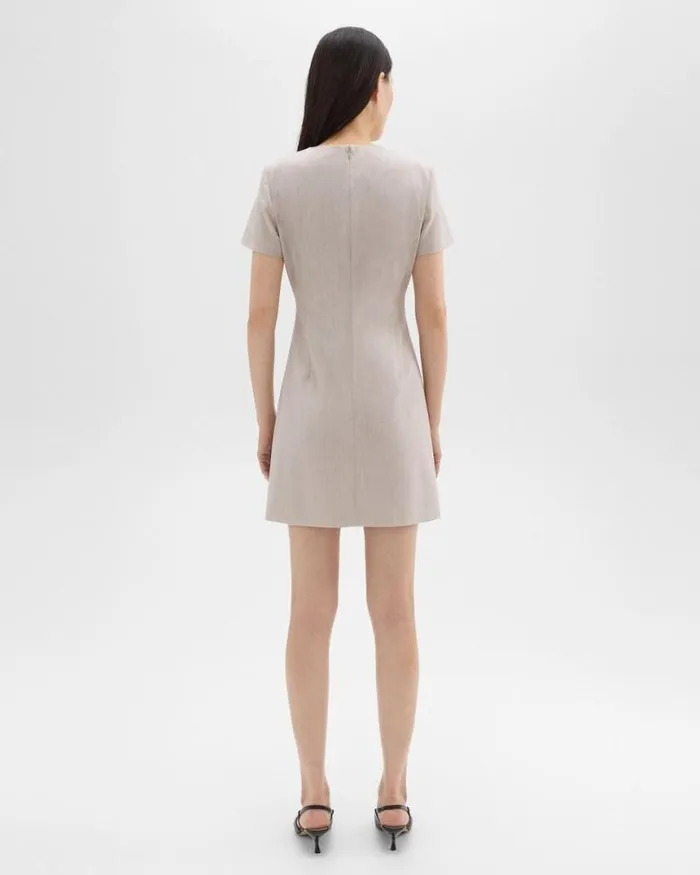 Dresses Women Theory Sheath Dress In Good Wool Sand Melange