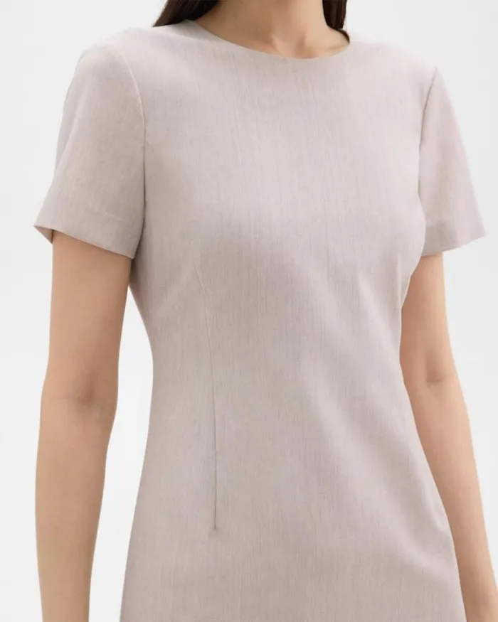 Dresses Women Theory Sheath Dress In Good Wool Sand Melange