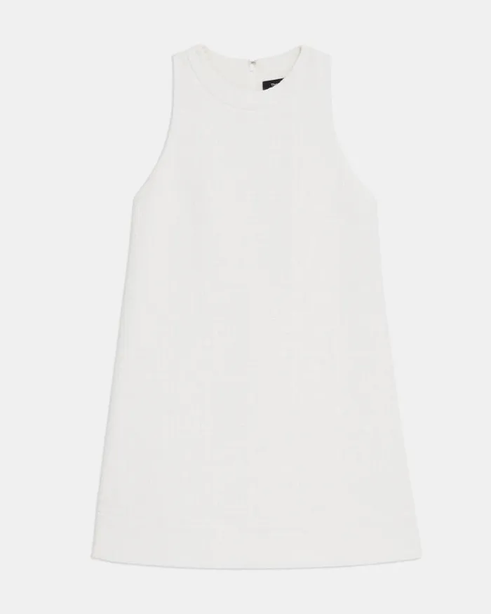 Dresses Women Theory Shift Dress In Cotton Tweed White Dresses Women Theory Shift Dress In Cotton Tweed White