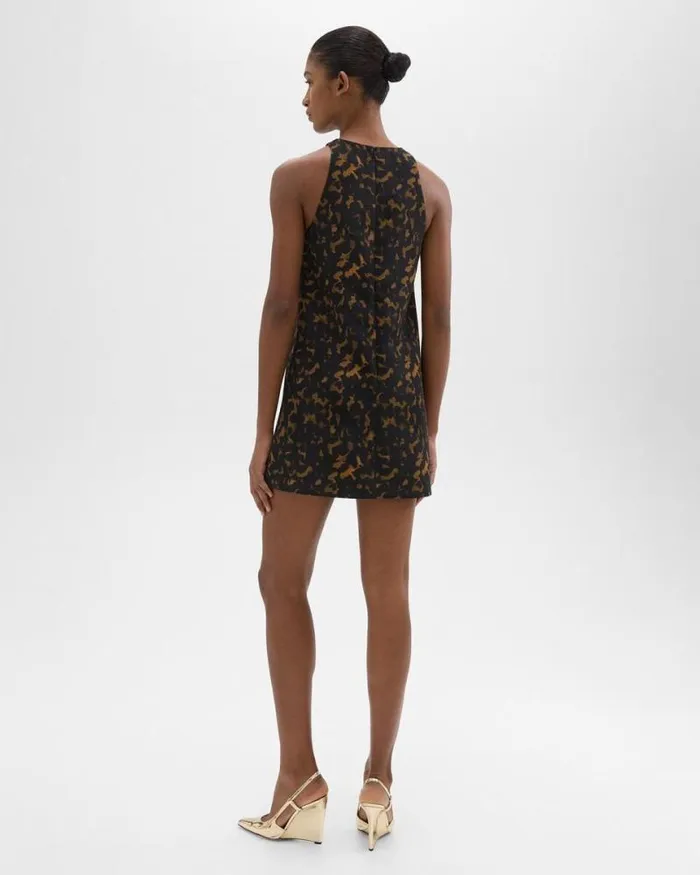 Dresses Women Theory Shift Dress In Tortoiseshell Printed Crepe Dark Brown Multi Dresses Women Theory Shift Dress In Tortoiseshell Printed Crepe Dark Brown Multi