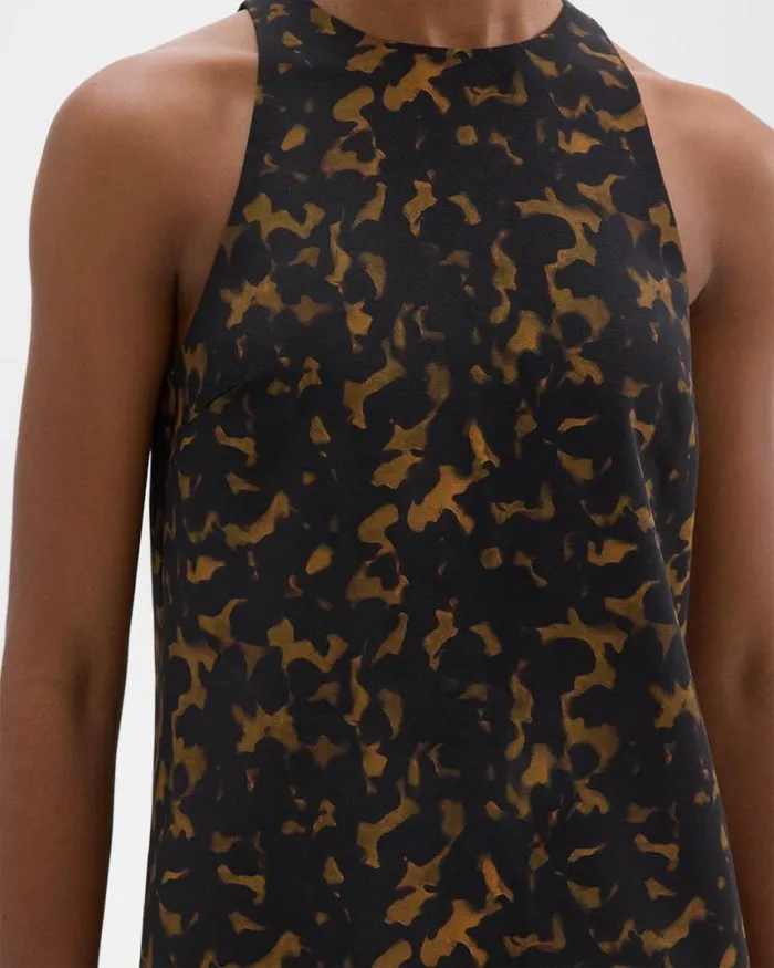 Dresses Women Theory Shift Dress In Tortoiseshell Printed Crepe Dark Brown Multi Dresses Women Theory Shift Dress In Tortoiseshell Printed Crepe Dark Brown Multi