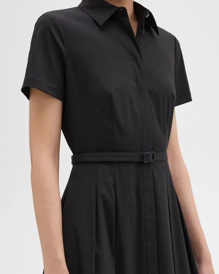 Dresses Women Theory ShortSleeve Shirt Dress In Good Cotton Black