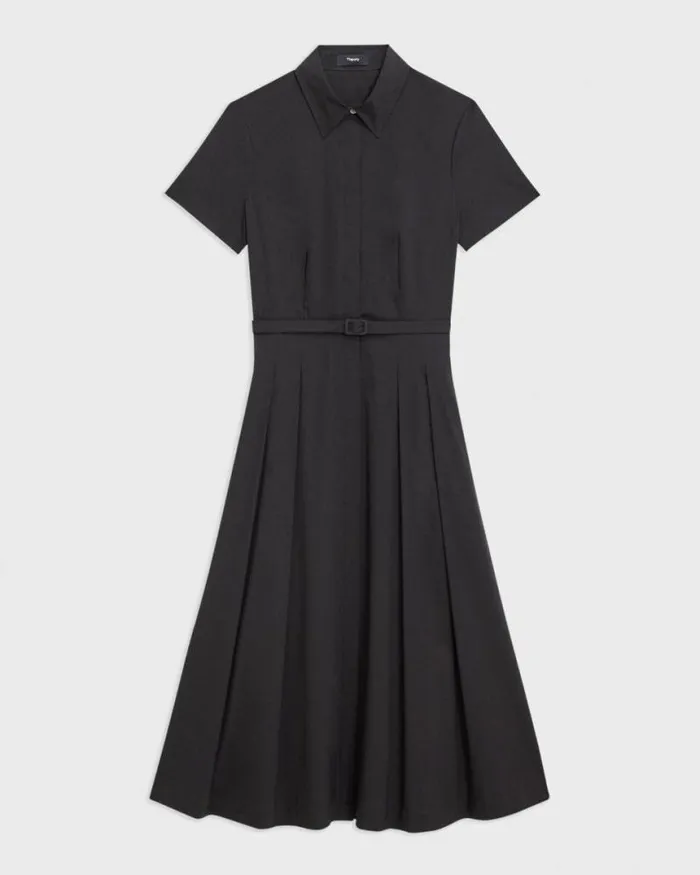 Dresses Women Theory ShortSleeve Shirt Dress In Good Cotton Black