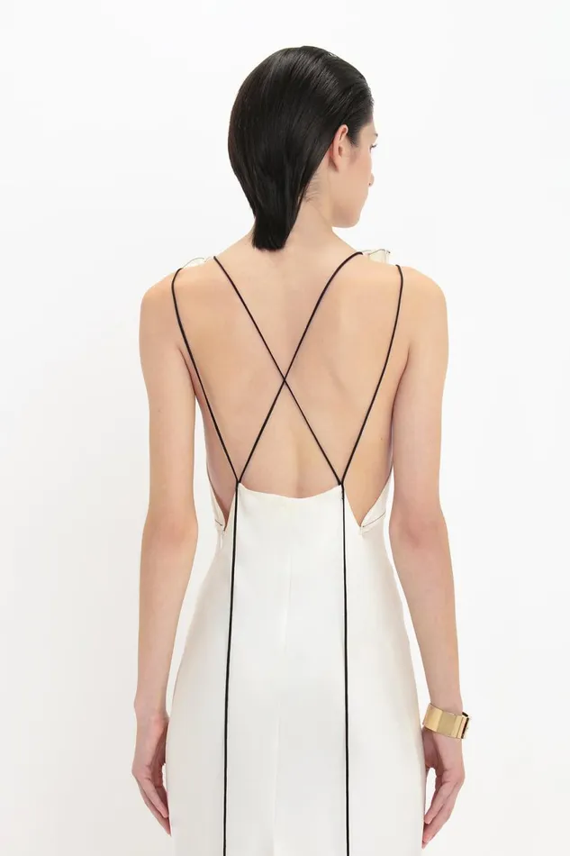 Dresses Women Victoria Beckham Gathered Shoulder FloorLength Cami Gown In Ivory