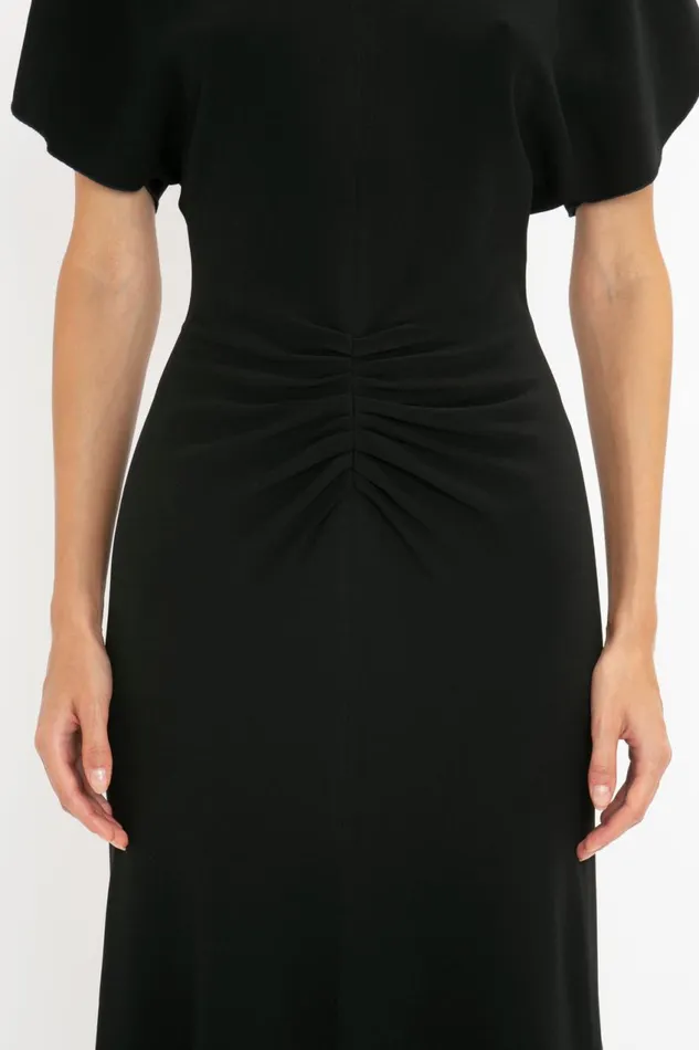Dresses Women Victoria Beckham Gathered Waist Midi Dress In Black