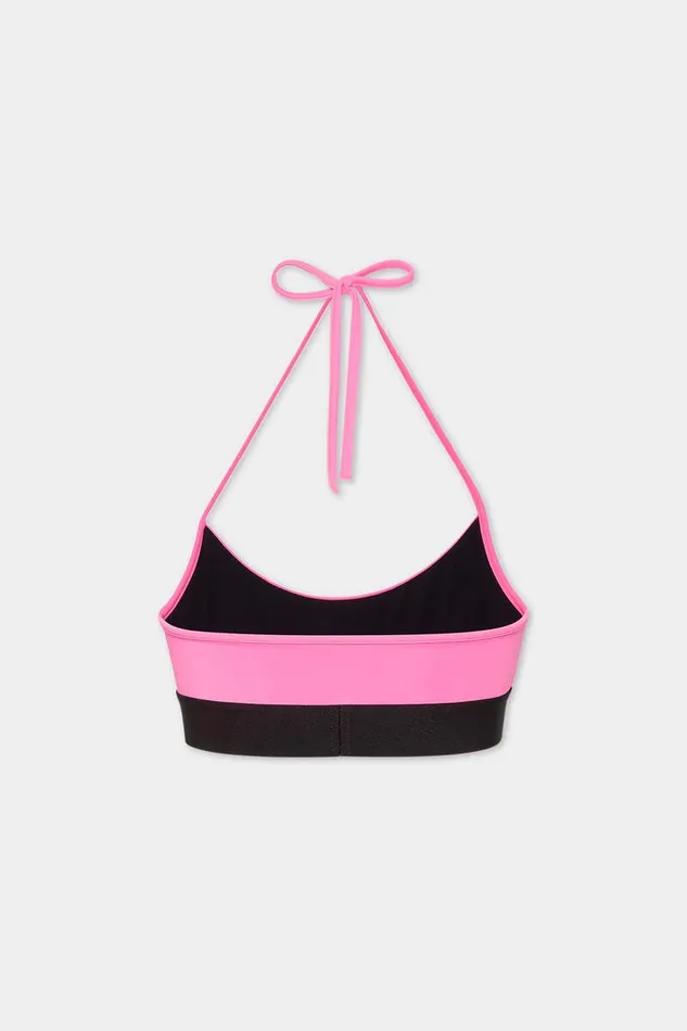 Dsquared2 Beachwear Logo Halterneck Top Pink 8211 Women
