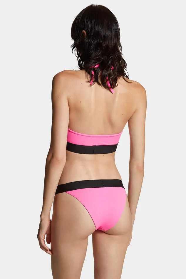 Dsquared2 Beachwear Logo Halterneck Top Pink 8211 Women