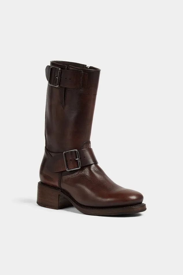 Dsquared2 Boots Harley Biker Boots Dark Brown 8211 Women