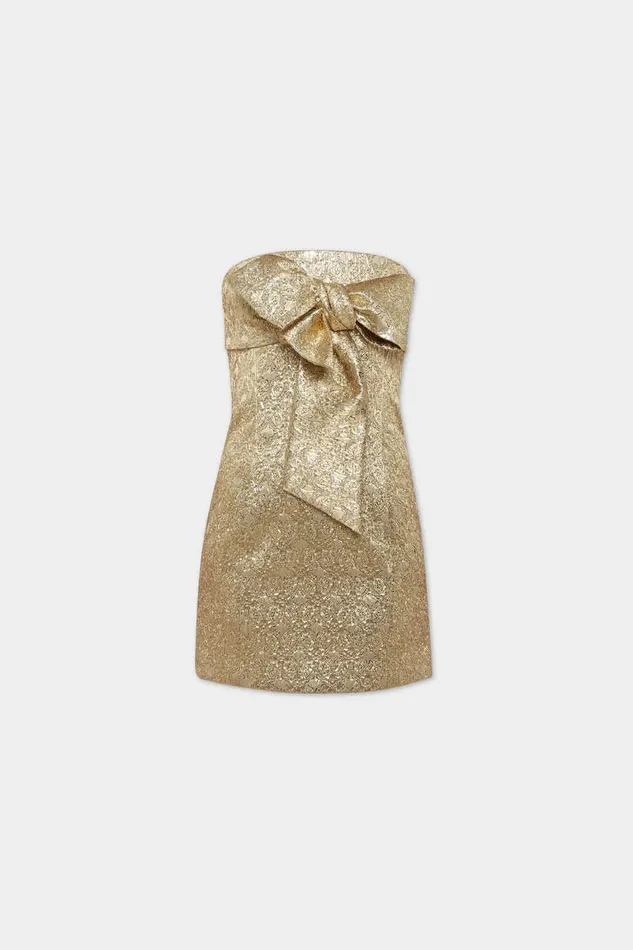 Dsquared2 Dresses and Jumpsuits Fame Gold Bow Dress Gold 8211 Women