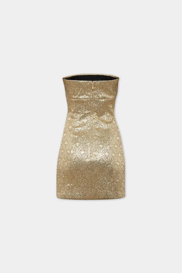 Dsquared2 Dresses and Jumpsuits Fame Gold Bow Dress Gold 8211 Women